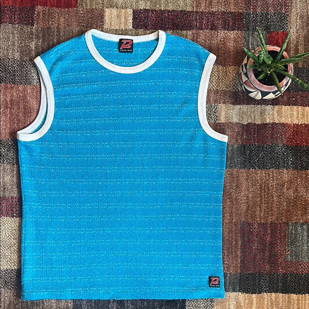 Blue Sleeveless Men's small tank top